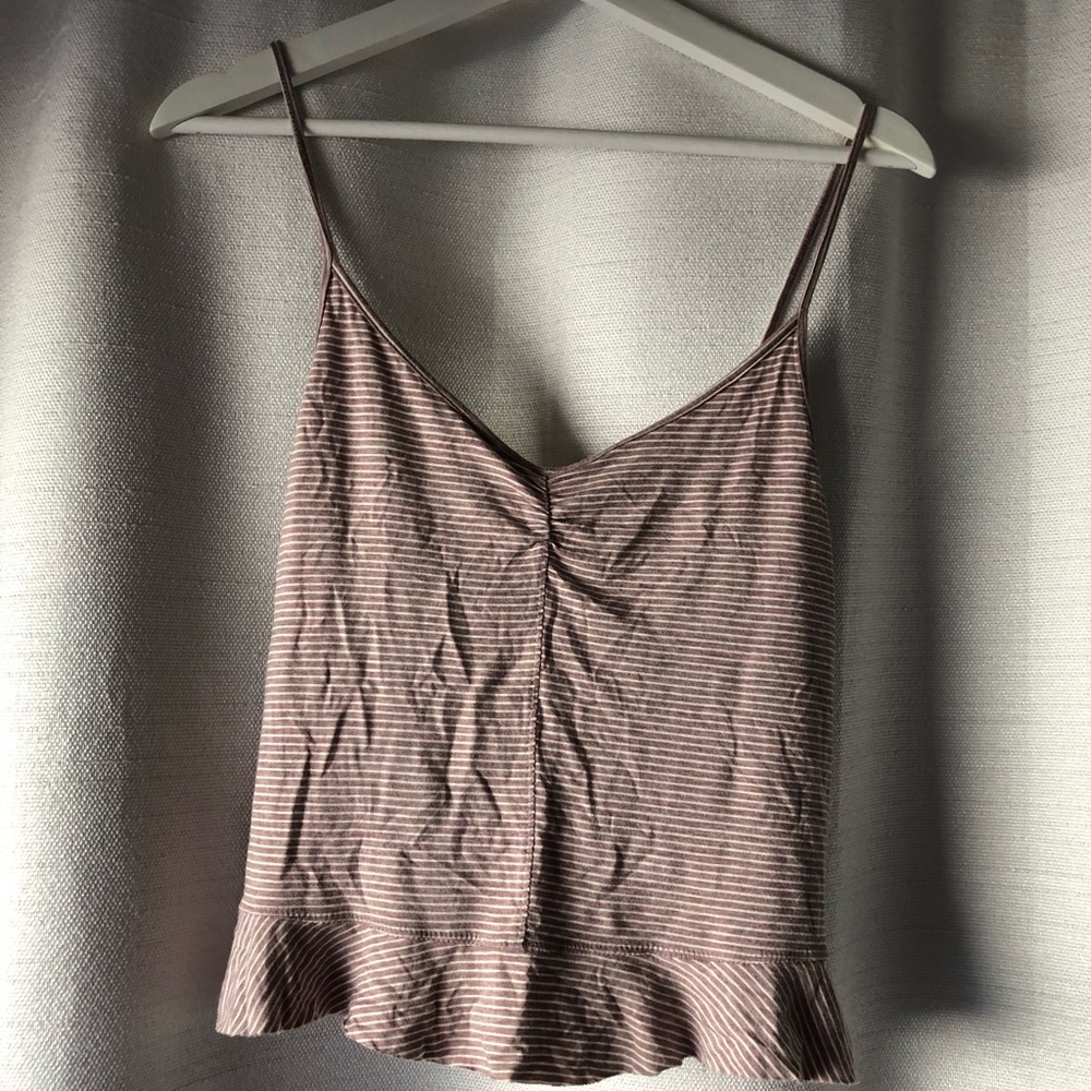 American Eagle Pink Striped Tank Top Size Small